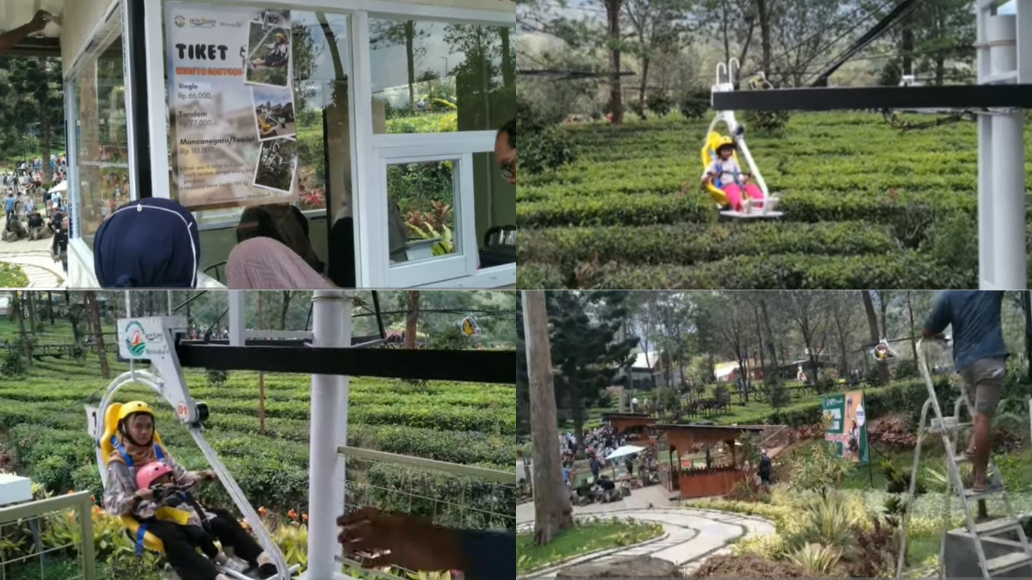 Kereta gantung, manjadi wahana wisata baru di Gunung Mas, Puncak, Kecamatan Cisarua, Kabupaten Bogor.