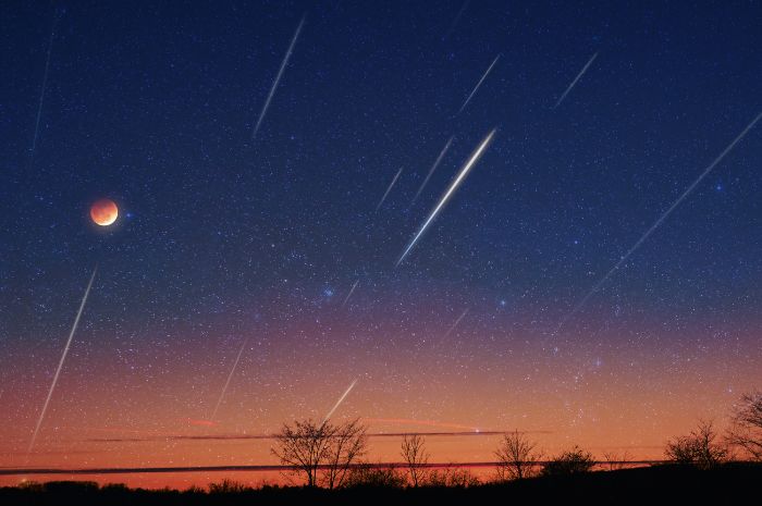 Ilustrasi fenomena hujan meteor.