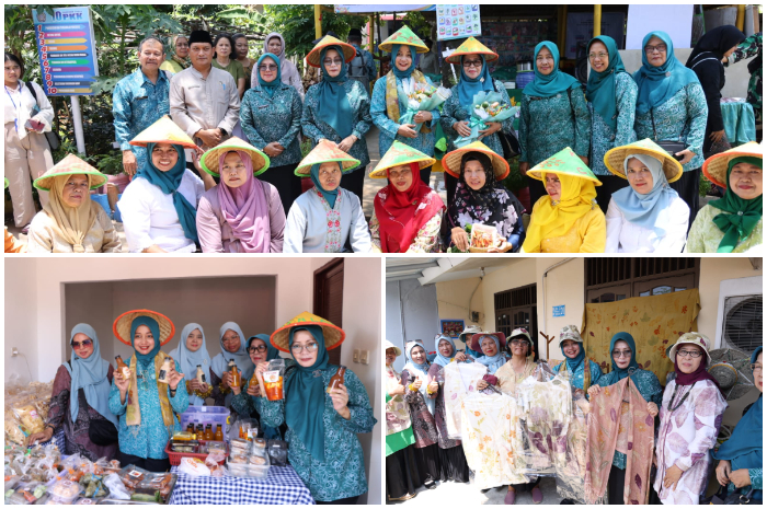 Pj Ketua TP PKK Kabupaten Bogor, RR Indah Dewi Bachril, saat lakukan monev 10 program pokok PKK di Kelurahan Ciriung, Kecamatan Cibinong, Selasa (22/10/2024)