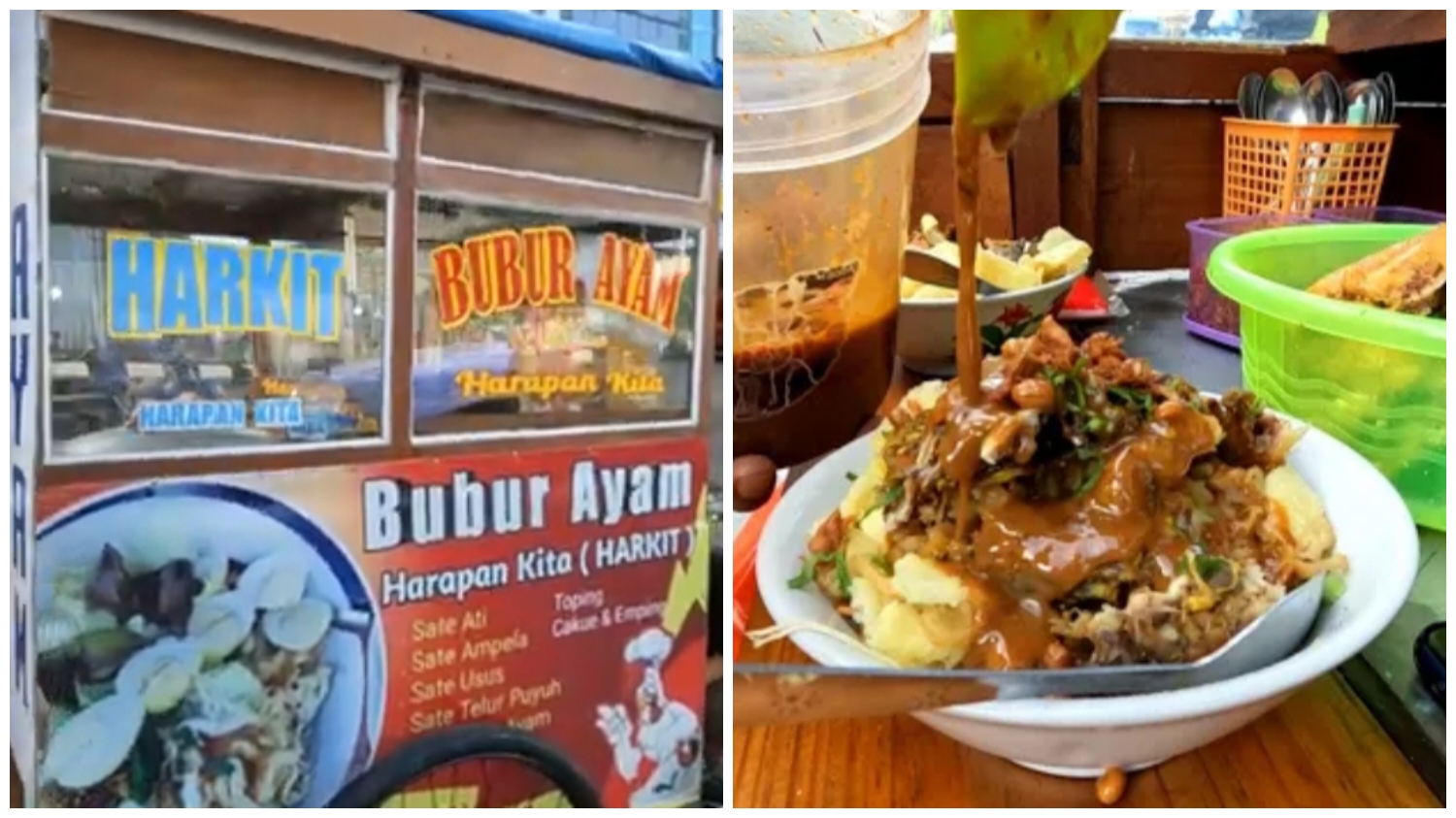 Bubur Harapan Kita, rekomendasi kuliner bubur ayam di Tajur yang wajib kamu kunjungi.