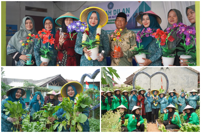 RR. Indah Dewi Pangesti Bachril, Pj Ketua TP-PKK Kabupaten Bogor, saat melakukan Monev di Desa Nambo Kecamatan Klapanunggal, Kamis (24/10/2024).