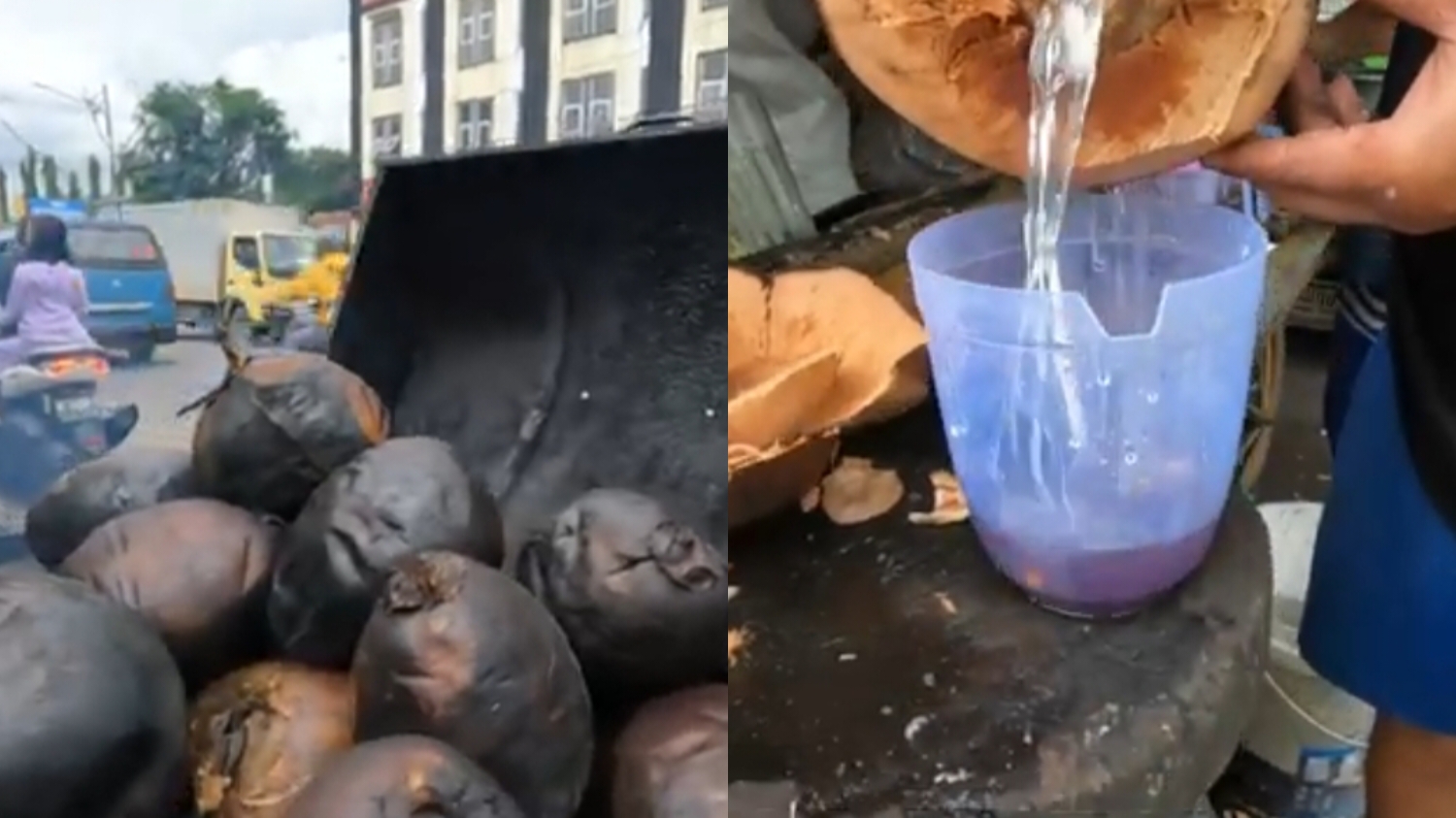 Kelapa bakar Bang Hendrik di Bojong Gede, Bogor.