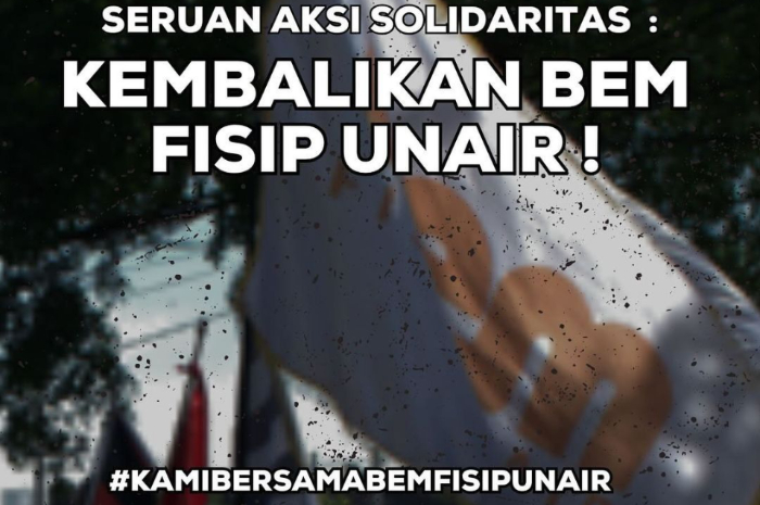 Seruan aksi solidaritas Kembalikan BEM FISIP Unair, Senin 28 Oktober 2024.