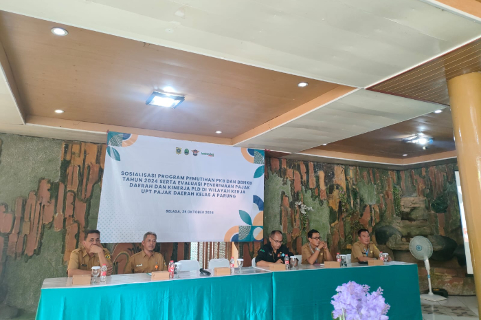 Sosialisasi pemutihan PKB dan BBNKB di wilayah UPT Pajak Kelas A Parung.