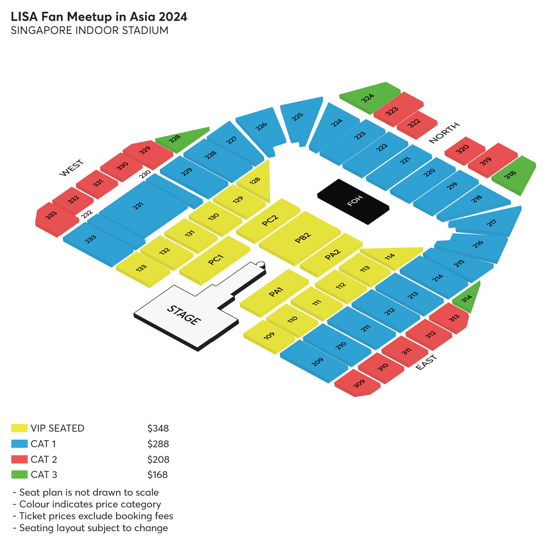 Seatmap Fan Meetup Lisa in Singapore.