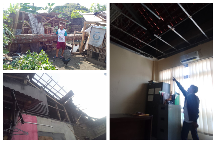 Rumah warga Desa Sirnagalih, Kecamatan Tamansari, Kabupaten Bogor, rusak akibat dilanda hujan deras dan angin puting beliung.