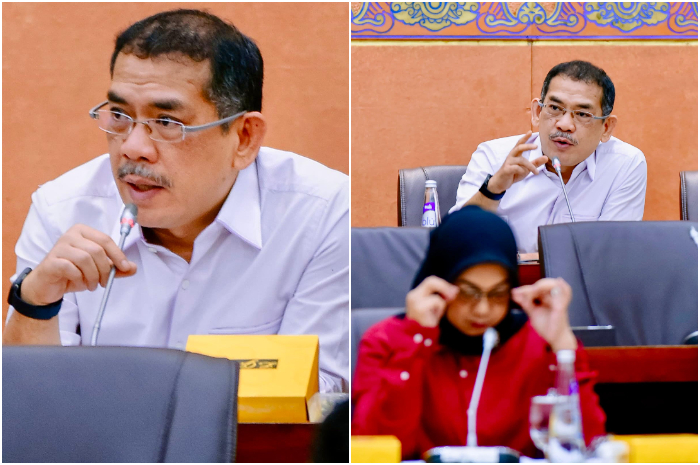 TEGAS : Anggota Komisi VI DPR RI, Asep Wahyuwijaya saat raker&nbsp;di ruang komisi VI DPR RI, Kamis (31/10/2024).