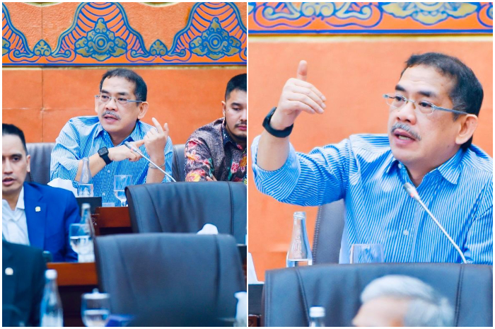 Anggota Komisi VI DPR RI, Asep Wahyuwijaya saat Rapat Kerja dengan Menteri BUMN Erick Thohir di ruang Komisi VI DPR RI, gedung Parlemen Senayan Jakarta, Senin (4/11/2024).