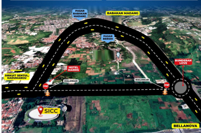Rekayasa lalu lintas di seputaran SICC, Bogor dalam rangka Rapimnas&nbsp;pada Kamis, 7 November 2024.