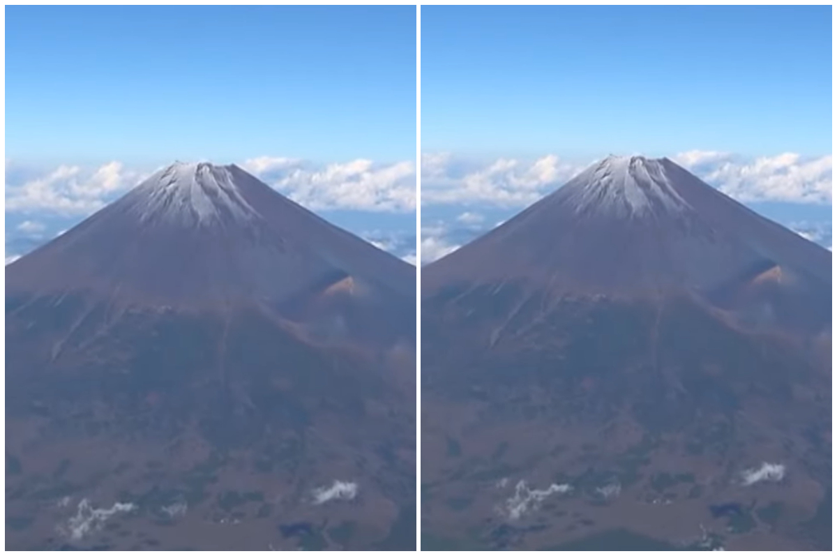Salju pertama Gunung Fuji musim ini.