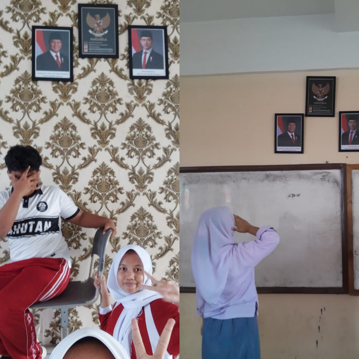 Keseruan SMAN 1 Dramaga Bogor Pajang Foto Presiden Prabowo Subianto dan Wakilnya Gibran Rakabuming Raka