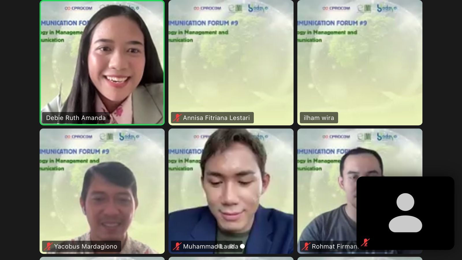 Tangkapan layar zoom meeting saat berlangsungnya kegitan&nbsp;diskusi&nbsp;CCF&nbsp;9 yang diselenggarakan CPROCOM, Sabtu (9/11/2024).