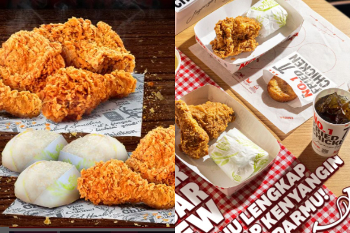 Ayam goreng, merupakan salah satu menu khas KFC.