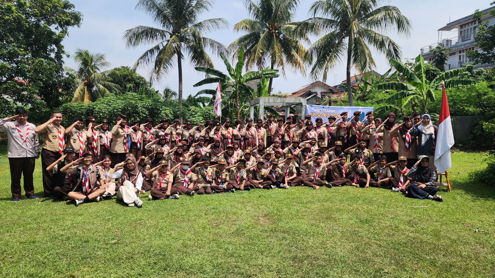 Potret puluhan anggota pramuka asal Kota Bogor yang mengikuti kegiatan Sagamihara Ken-Oh Rally Scout of Japan