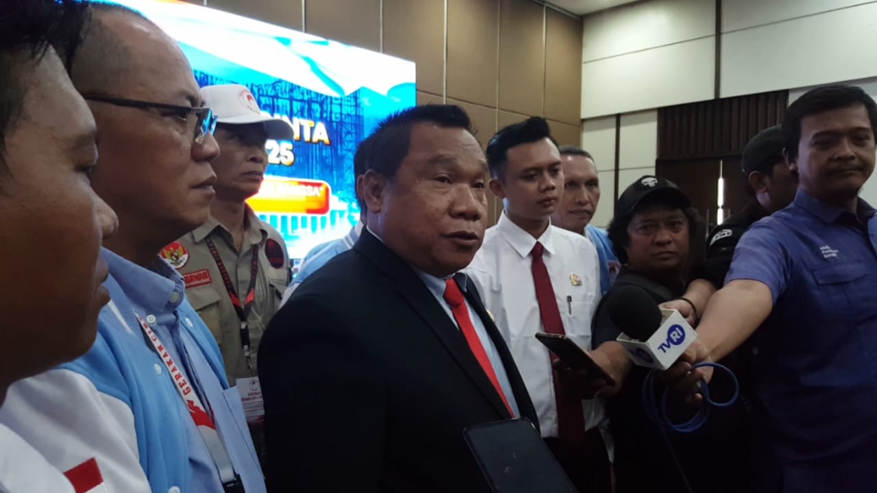 Ketua umum GCP, H Kurniawan usai menggelar rakornas di Bogor