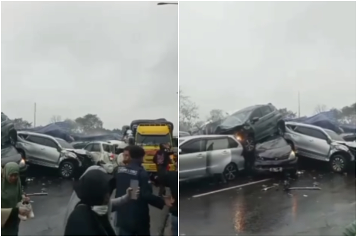 Tabrakan beruntun terjadi di Tol Cipularang KM 92 arah Jakarta Senin (11/11/2024) sore.