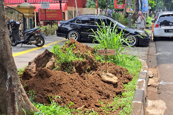 Lokasi kebocoran pipa gas di Jalan Ahmad Yani Kota Bogor