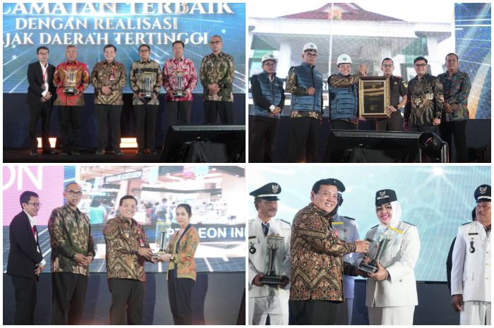 Pj Bupati Bogor Bachril Bakri pada Anugerah Pajak Daerah tahun 2024 di Harris Hotel Cibinong City Mall, Selasa (12/11/2024).