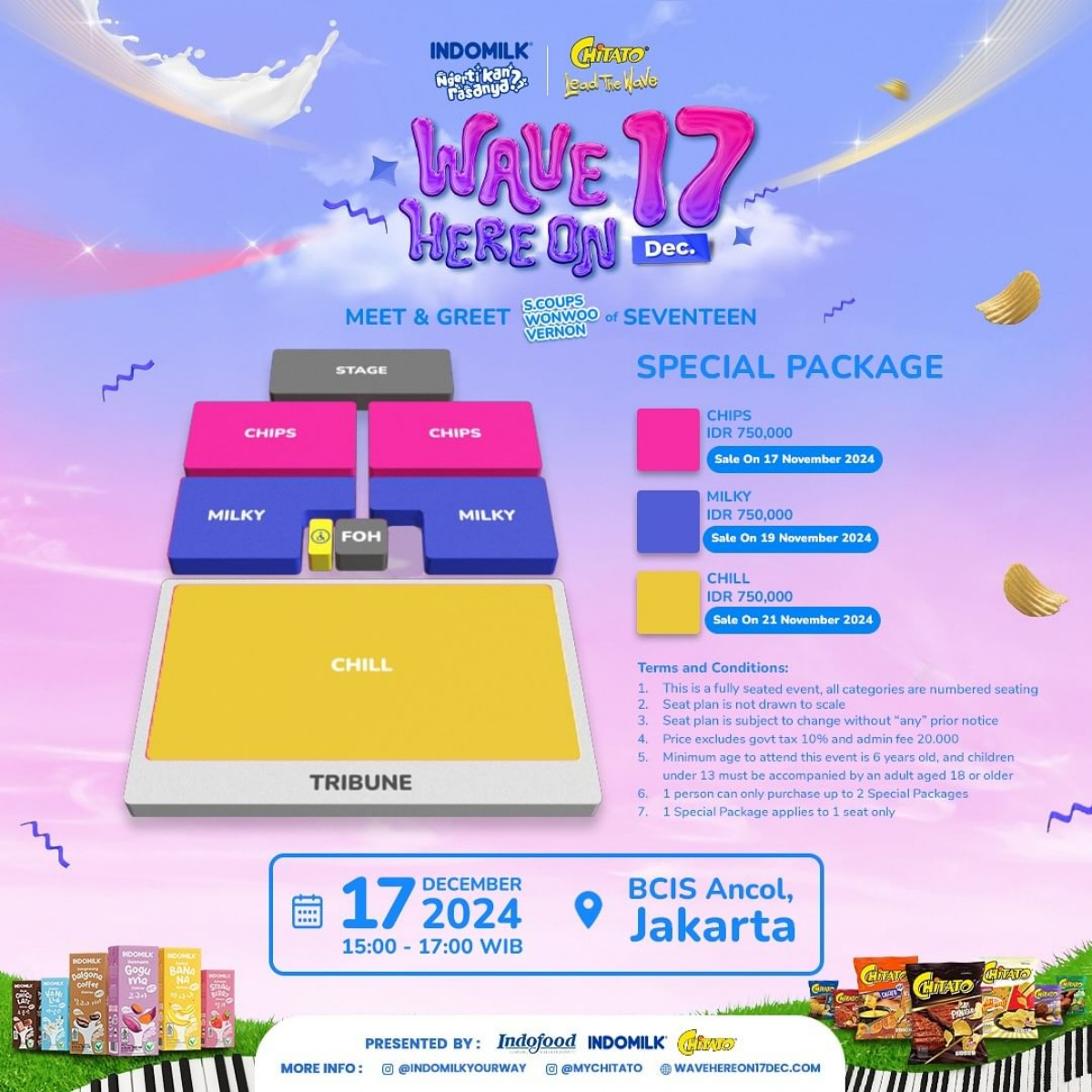 Seat plan meet and great bareng tiga anggota Seventeen.