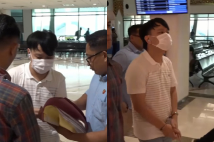 Polisi saat menangkap Ivan Sugianto yang viral di media sosial.