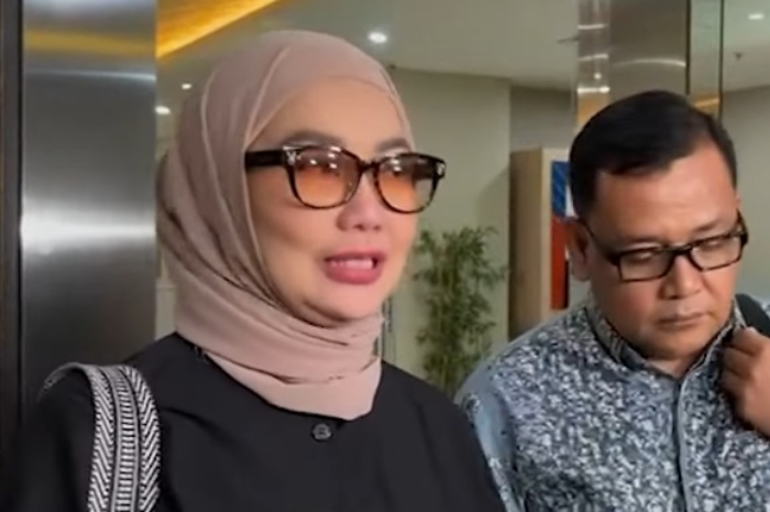 Reza Artamevia saat di&nbsp;Bareskrim Mabes Polri.