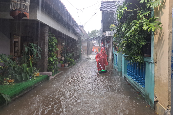 Banjir di Gang Pacilong, Kelurahan Tanah Sareal, Kecamatan Tanah Sareal, Kota Bogor.