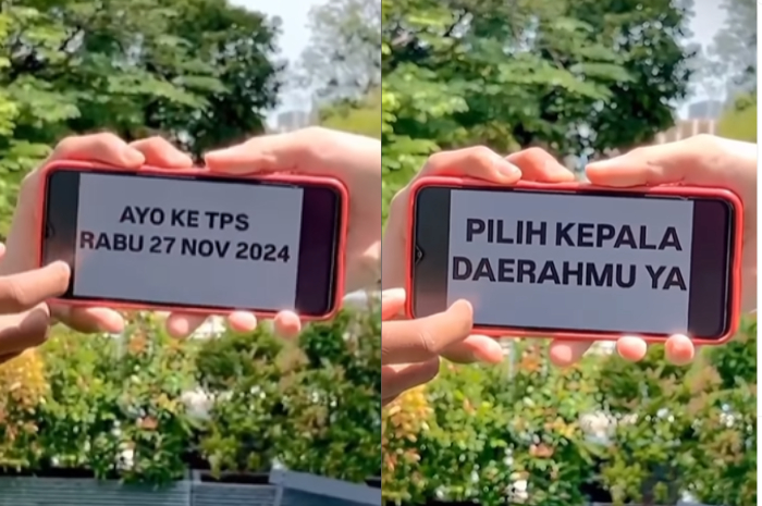 Pilkada 2024 akan berlangsung Rabu, 27 November 2024. KPU RI mengajak masyarakat Indonesia menentukan pilihannya ke TPS.