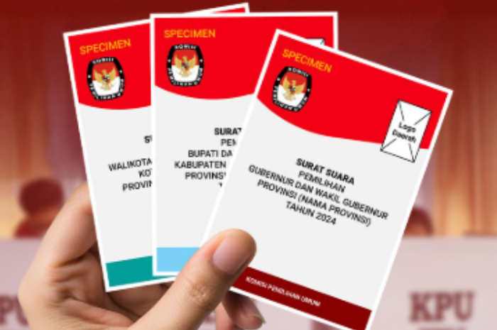 Surat suara pada Pilkada 2024 pada hari pemungutan suara Rabu, 27 November 2024.
