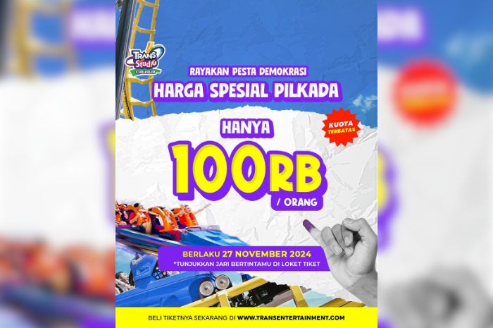 Promo harga spesial Pilkada 2024 di Trans Studio Cibubur.