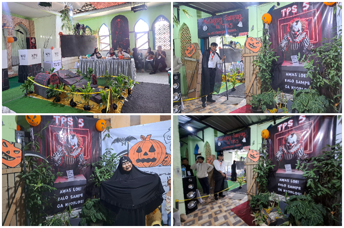 Suasana TPS 5 Kebon Kalapa Kota Bogor yang bernuansa horor.