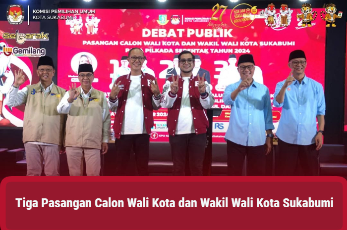 Tiga pasangan calon Wali Kota dan Wakil Wali Kota Sukabumi.