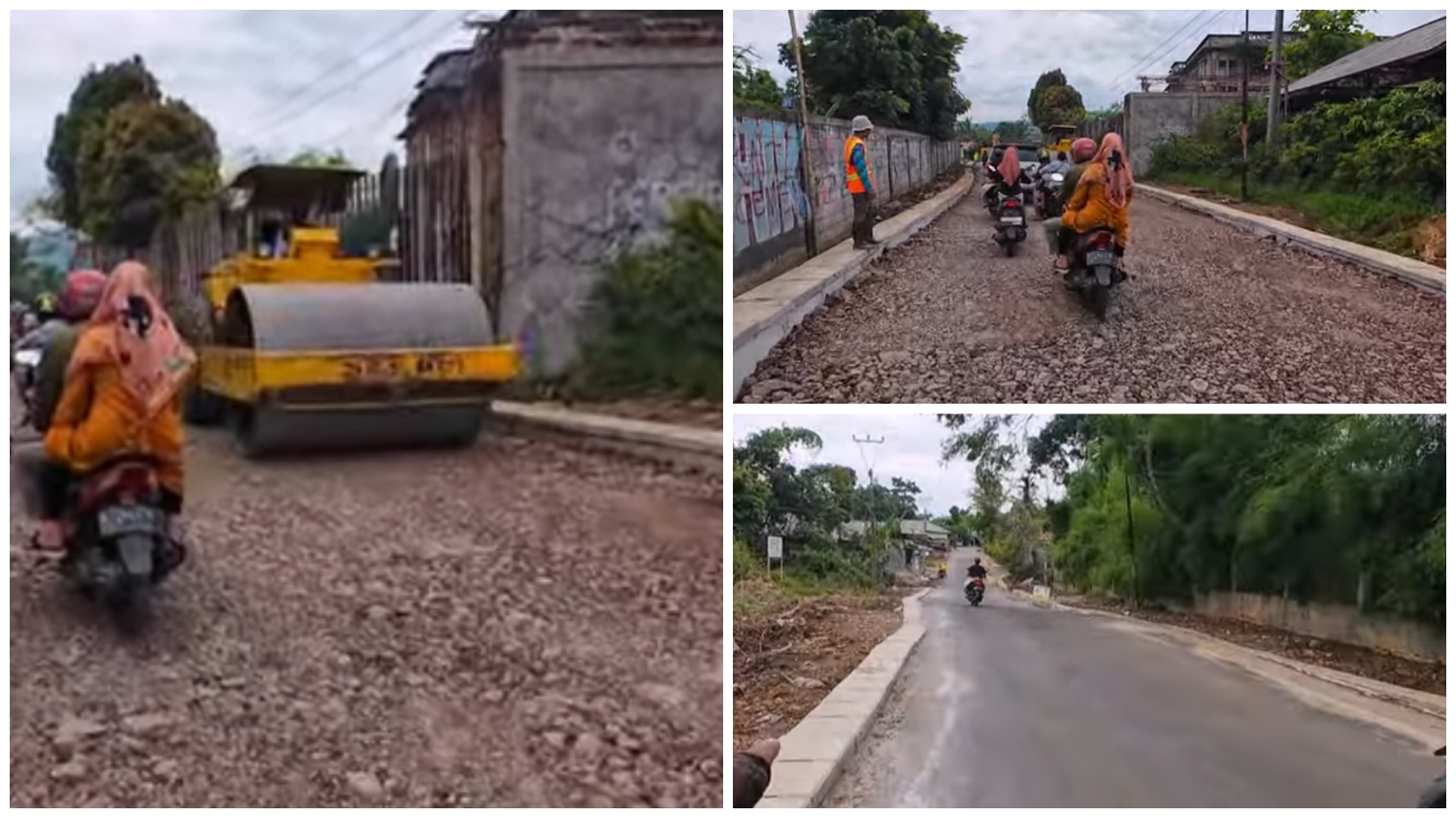 Proyek perbaikan dan pelebaran jalur Puncak Dua.