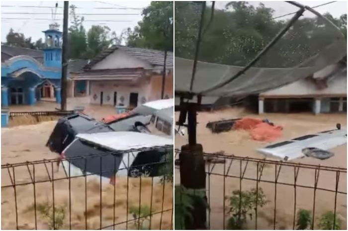 Banjir bandang terjadi di Kecamatan Sagaranten, Kabupaten Sukabumi, Jawa Barat, Rabu (4/12/2024).
