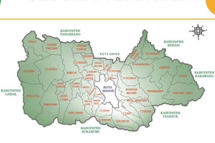 Peta Kabupaten Bogor.