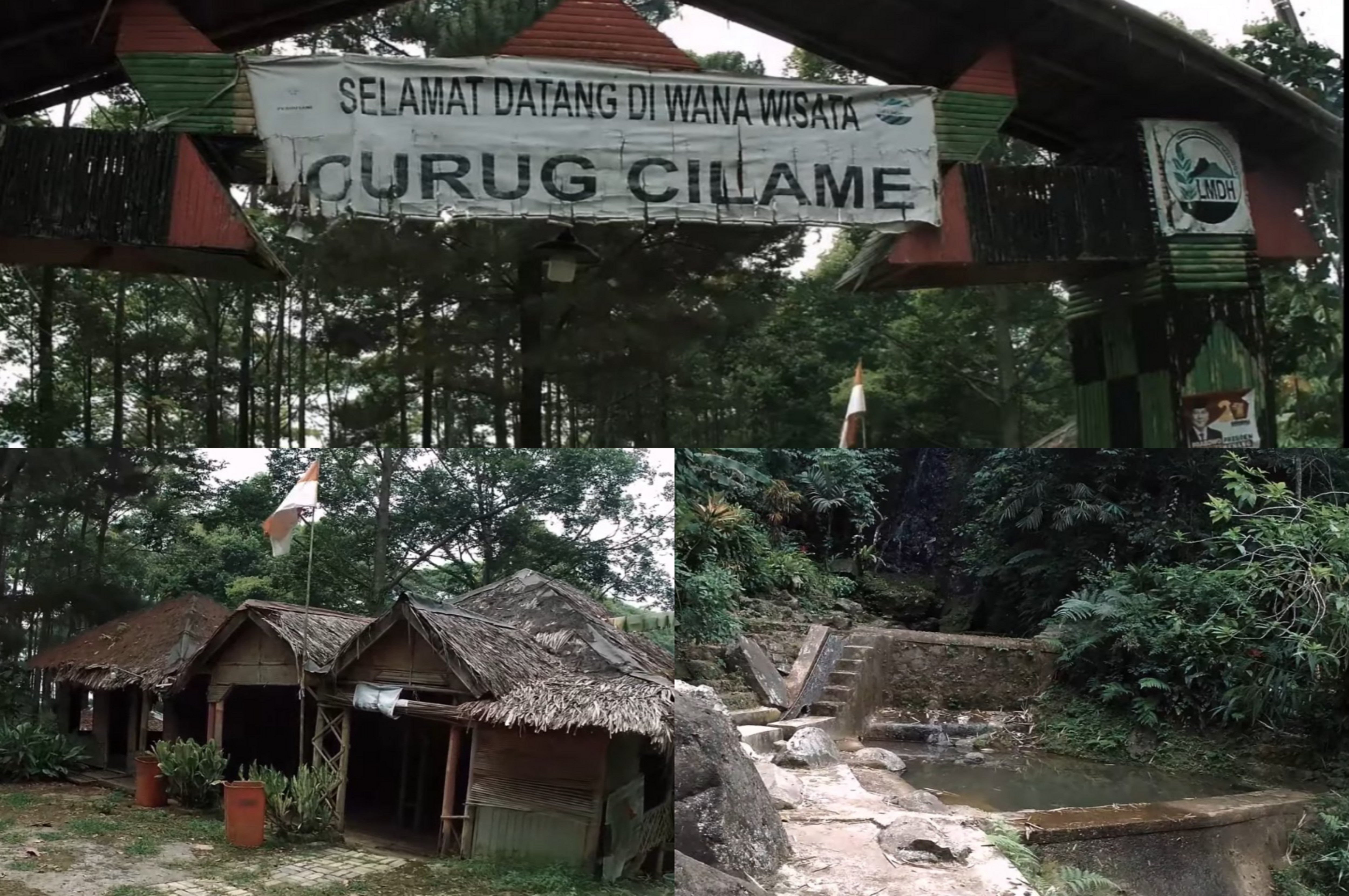 Ilustrasi Suasana Curug Cilame di Bogor.