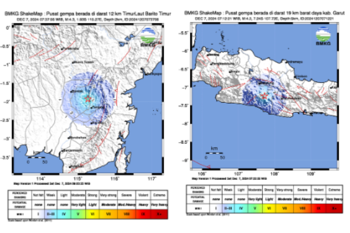 Gempa hari ini Sabtu (7/12/2024) terjadi di sejumlah wilayah di Indonesia.