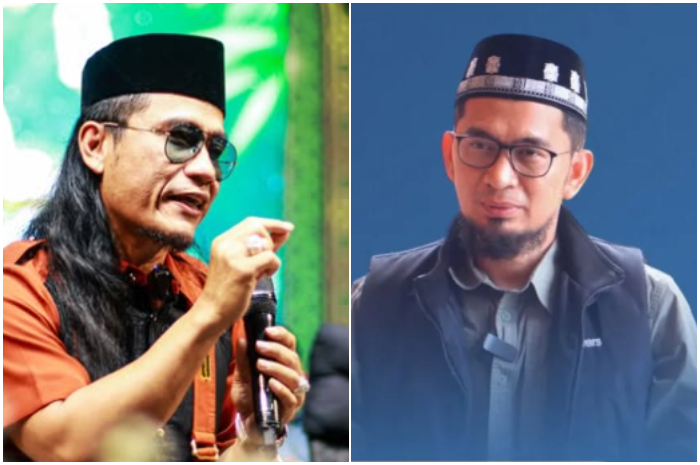 Miftah Maulana Habiburrahman atau Gus Miftah (kiri) dan Ustaz Adi Hidayat (kanan).
