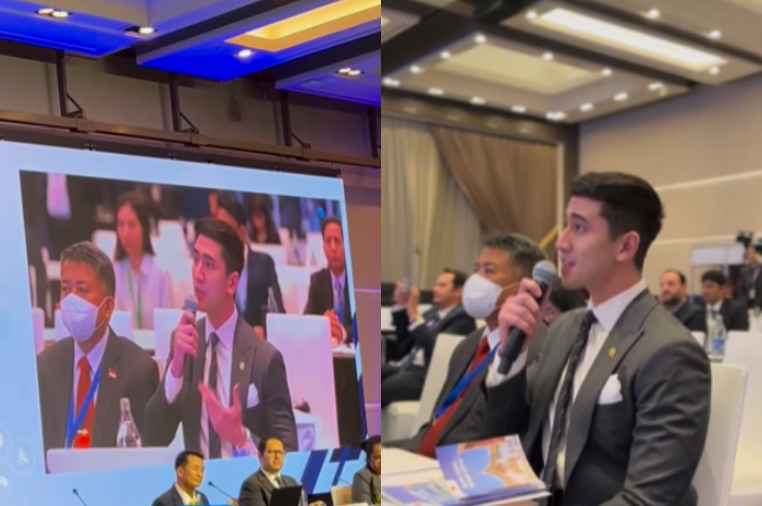 Verrell Bramasta saat berbicara pada Konferensi Regional Parlemen Kawasan Asia Pasifik di Thailand.