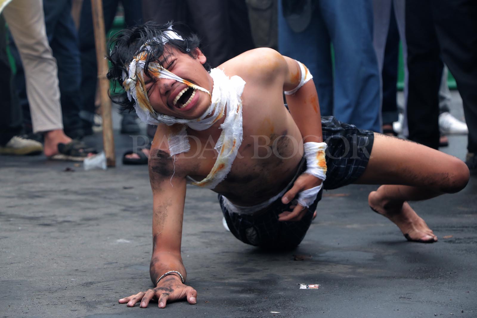 Aksi teatrikal gabungan Mahasiswa di Bogor peringati Hari Anti Korupsi. Foto :