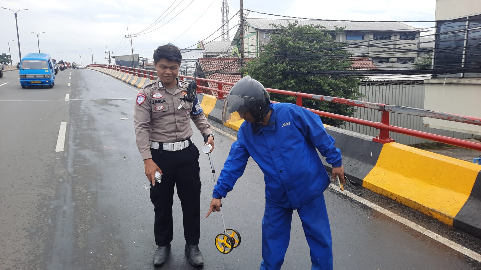 TKP kecelakaan di Cibinong Bogor.
