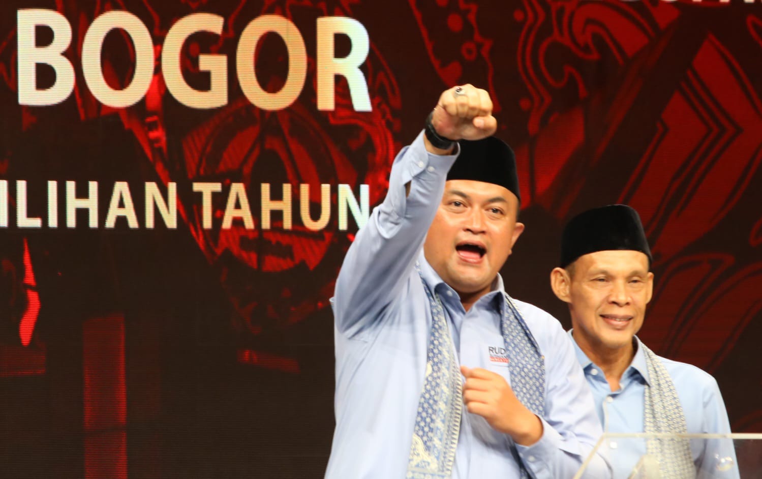Paslon Bupati Bogor dan Wakilnya, Rudy Susmanto dan Jaro Ade di debat Pilkada beberapa waktu lalu.