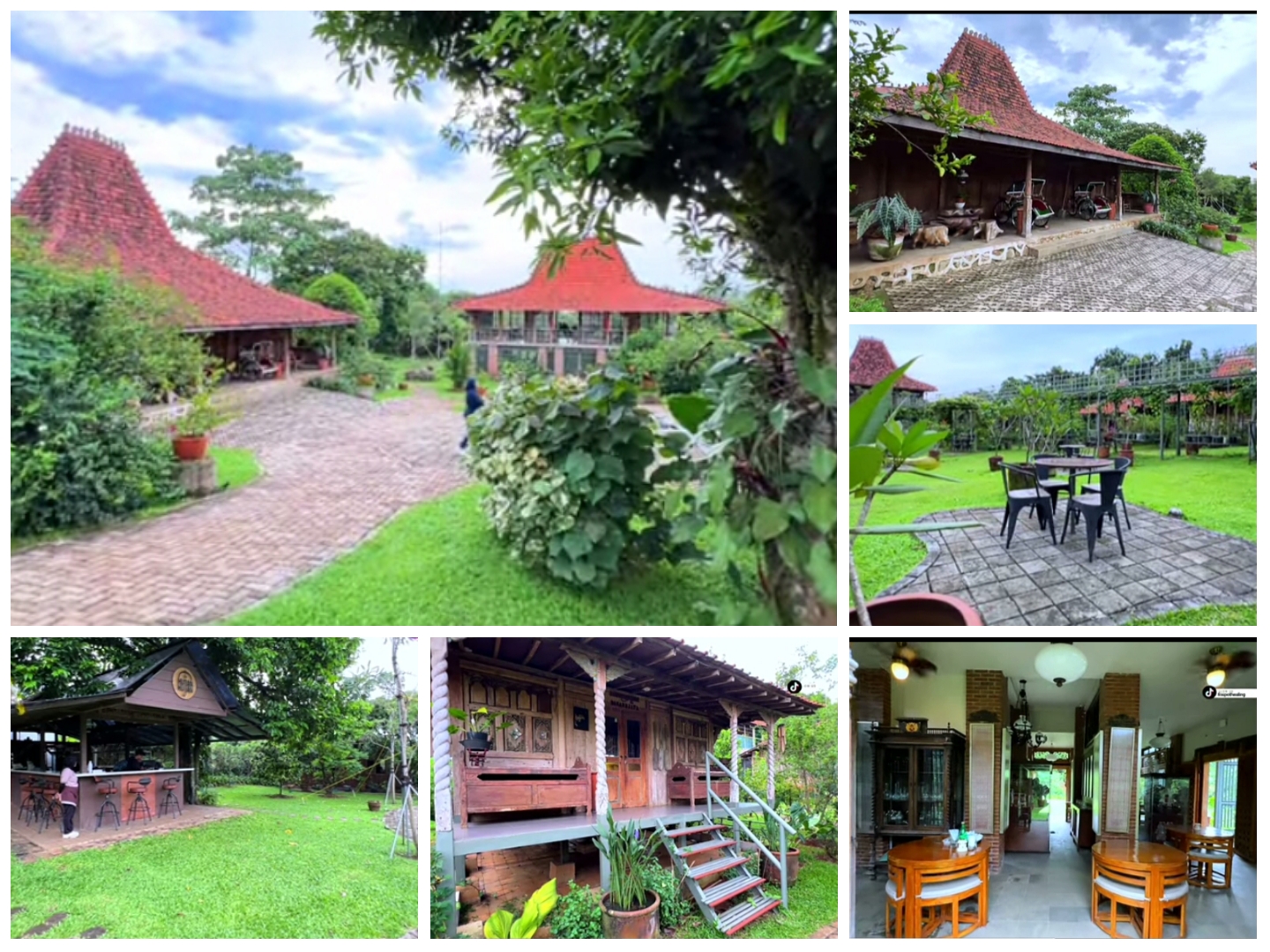 Suasana Hutan Hujan Kitchen Resto dengan deretan joglo ratusan tahun.