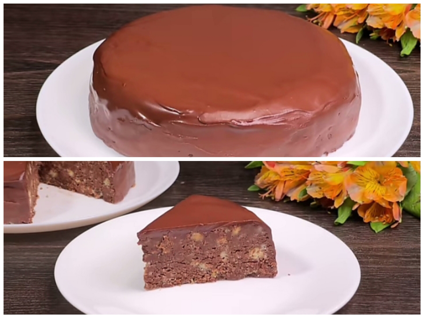 Kue coklat yang nikmat disajikan untuk keluarga.