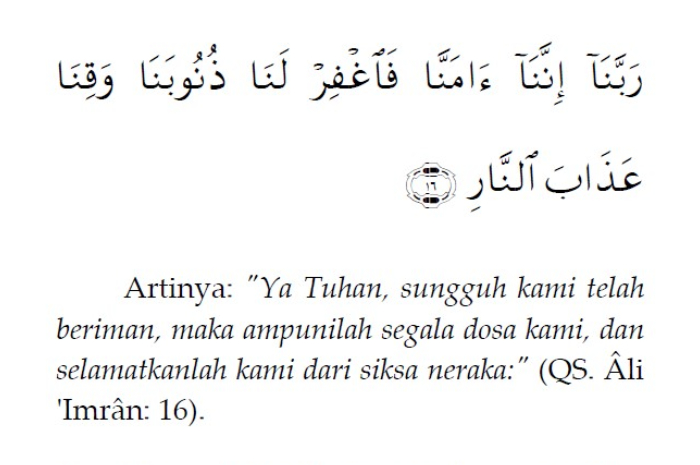 Doa kekuatan Iman.