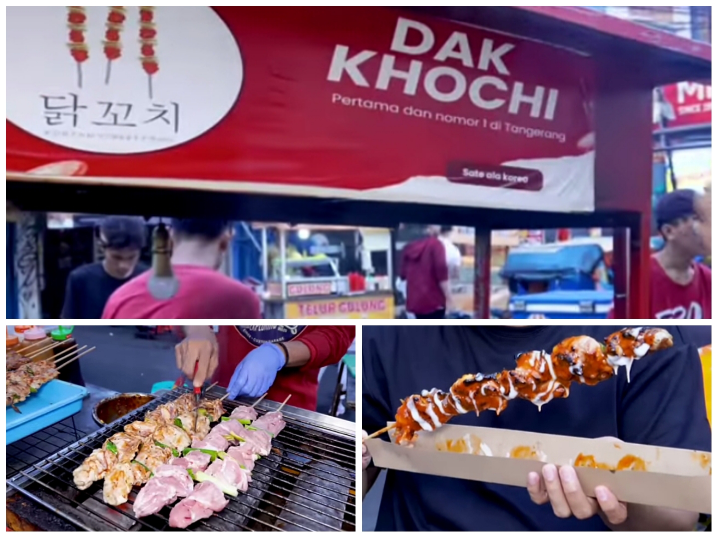 Kuliner Sate Korea Jumbo Dak khochi di Tangerang.