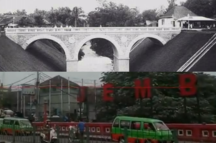 Potret Jembatan Merah Kota Bogor zaman dulu dan sekarang.