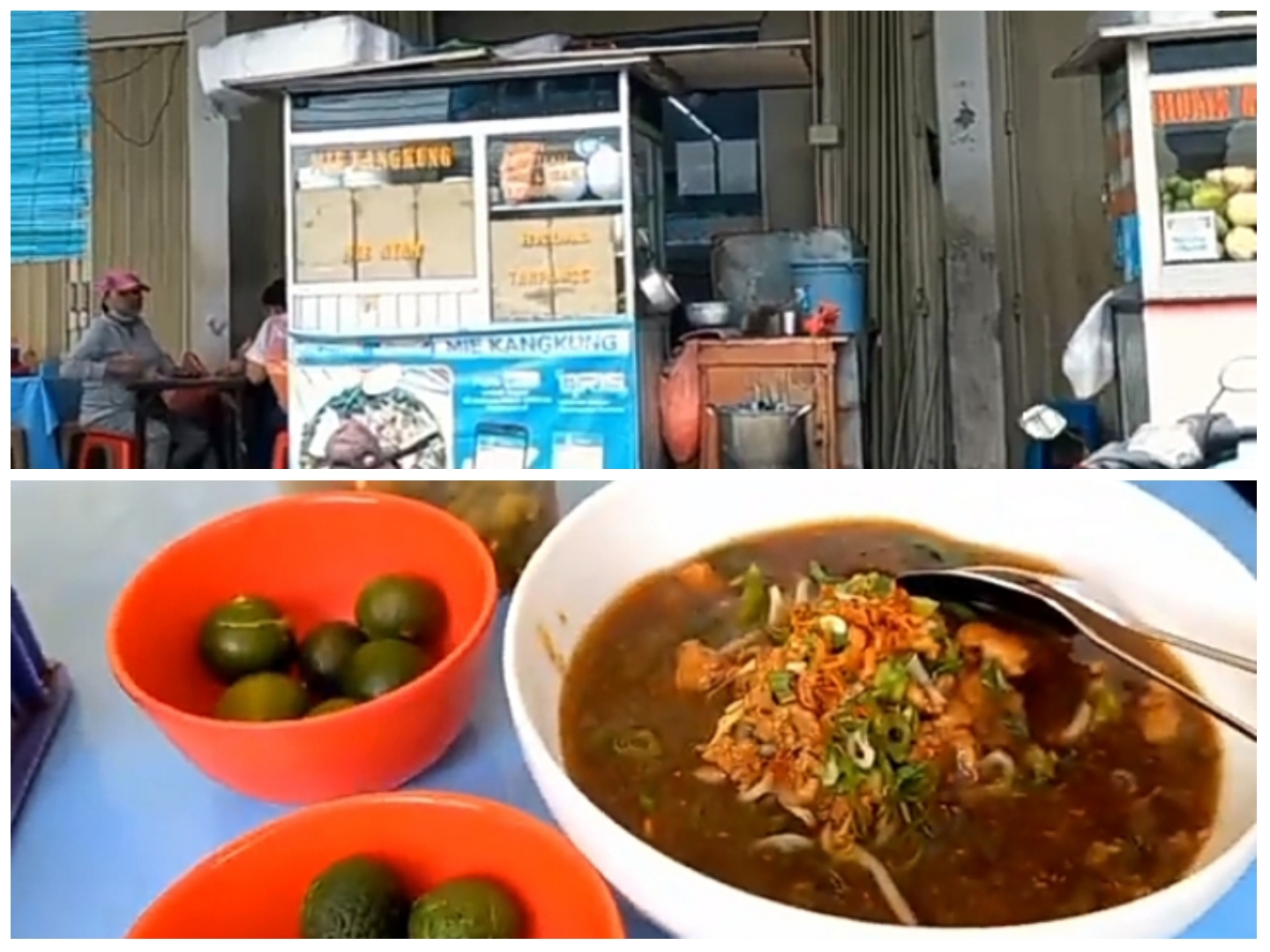 Kuliner Mie Ayam Kangkung Pondok Lestari di Tangerang.