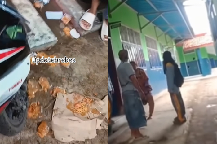 Ibu kantin sekolah viral di media sosial karena diduga membuang dagangan siswi.