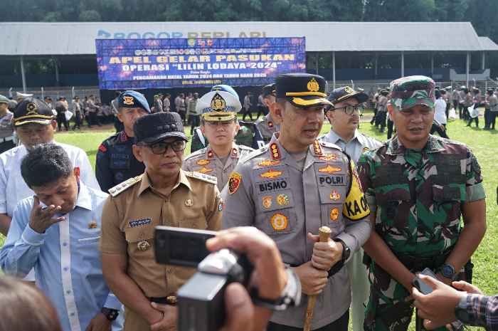 Press conference Forkopimda Kota Bogor pasca Apel Gelar Pasukan Ops Lilin Lodaya 2024.