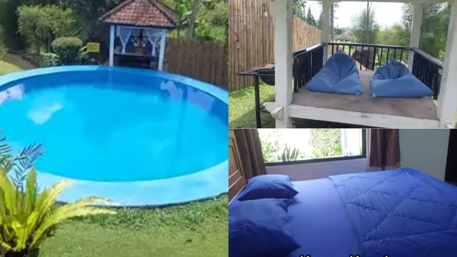 Villa Vaqueria Bogor dilengkapi kolam renangnya yang unik.